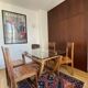 Dining table set with 4 solid wood chairs.