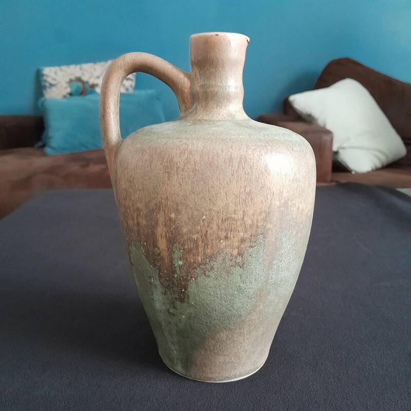 Enamelled stoneware carafe/vase
