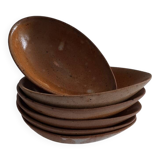 Set of five stoneware avocado bowls