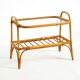 Lovely small Italian 60s bamboo side or coffee table with a iced glass top