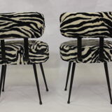 Pair of chairs pelfran zebra fur fabric