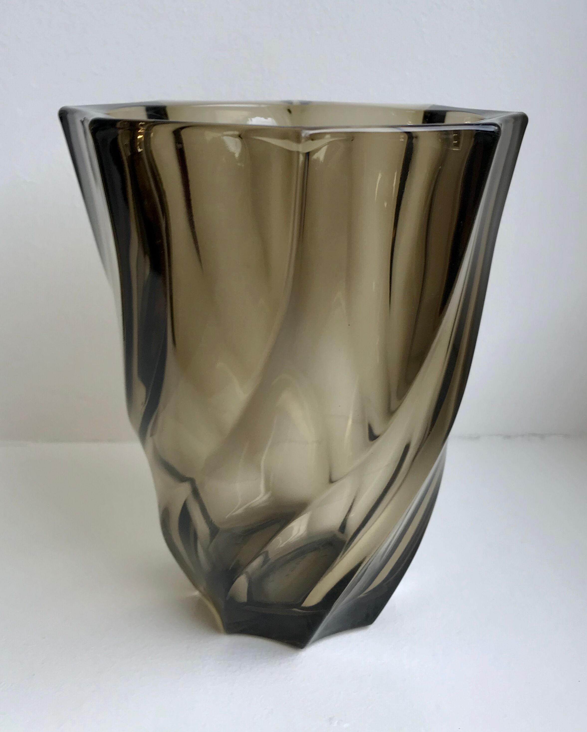 Smoked glass vase 70s