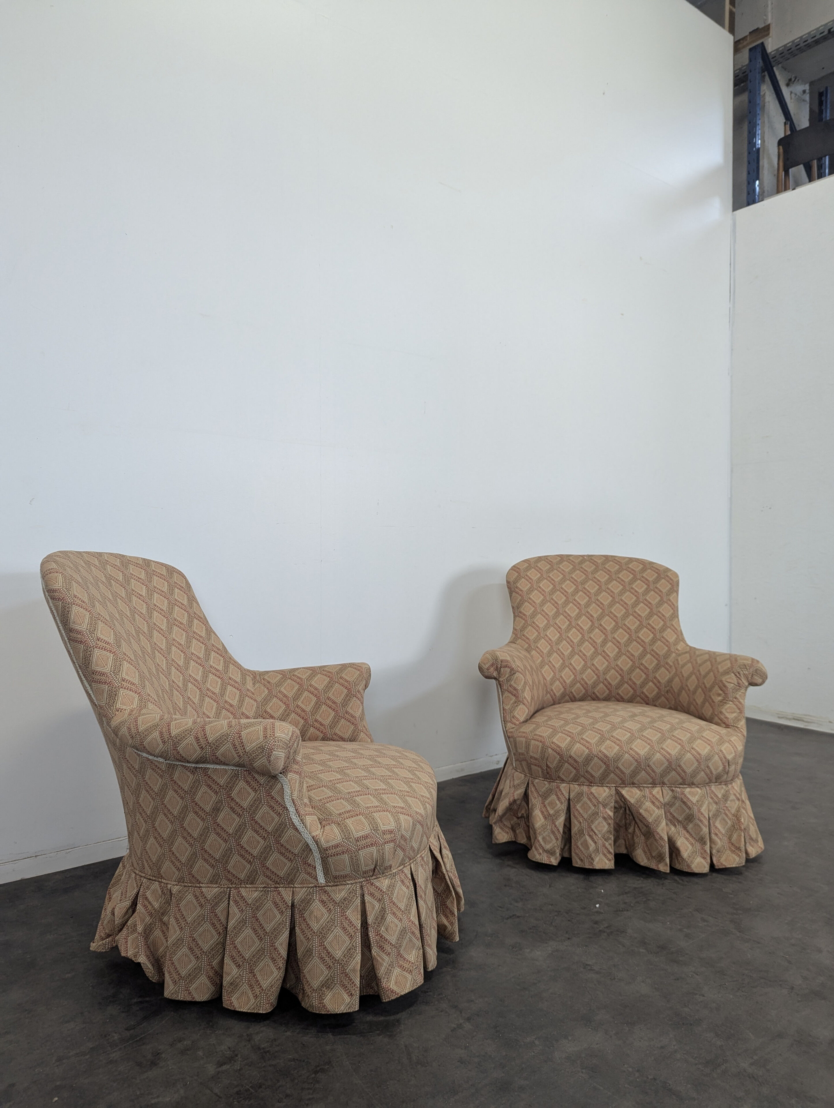 Pair of frog armchairs from the Napoléon III period.