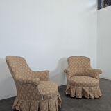 Paire de fauteuils crapauds époque Napoléon III