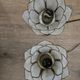 Pair of brass and mother-of-pearl lotus bedside lamps