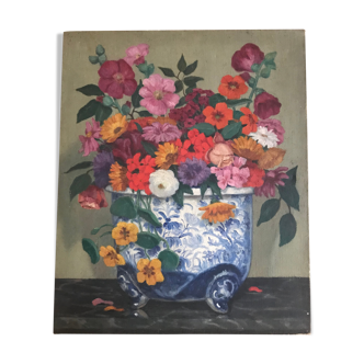 Large bouquet oil on canvas