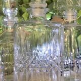 Vintage embossed glass whiskey decanter