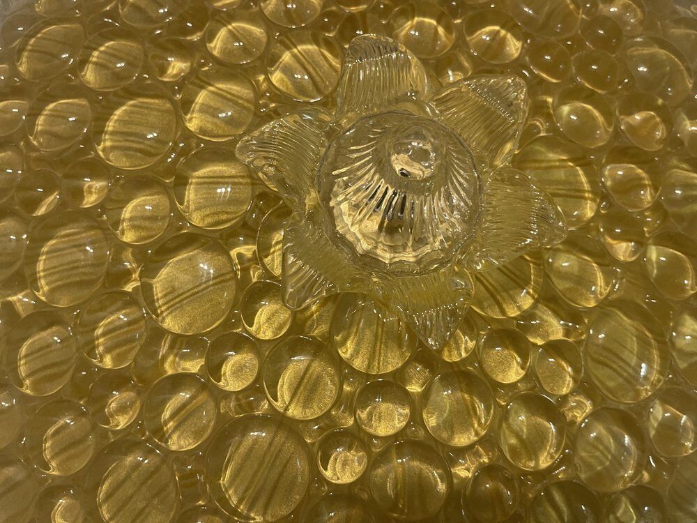 Venetian murano glass flushmount light, 1970s