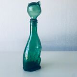 Vintage glass decanter in cat shape