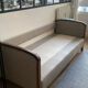 Elegant antique Napoleon III chaise longue – solid wood & beige velvet