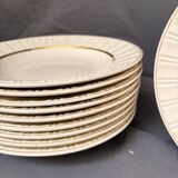 Ancien 10x Assiette Creuse Villeroy Boch Beige Doré Mettlach France Saar Ec