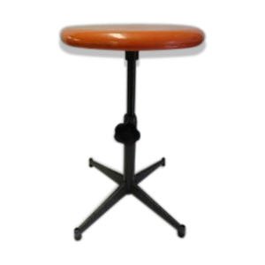 Tabouret en métal orange