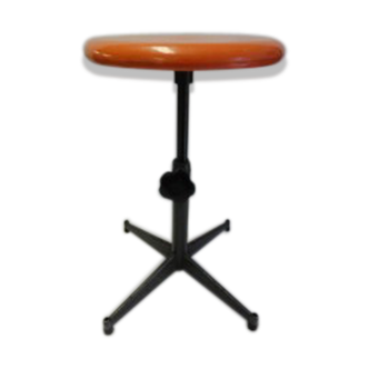 Tabouret en métal orange