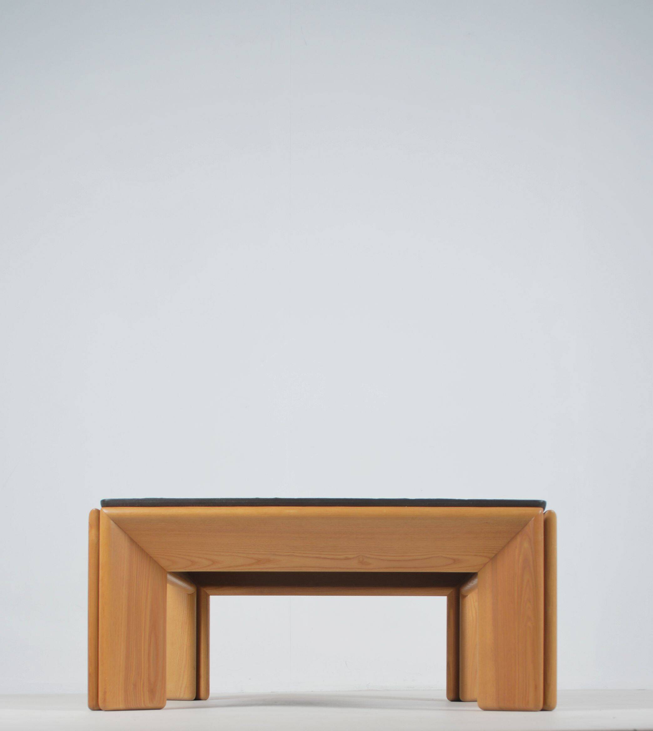 Brutalist coffee table with natural stone top, 1970s