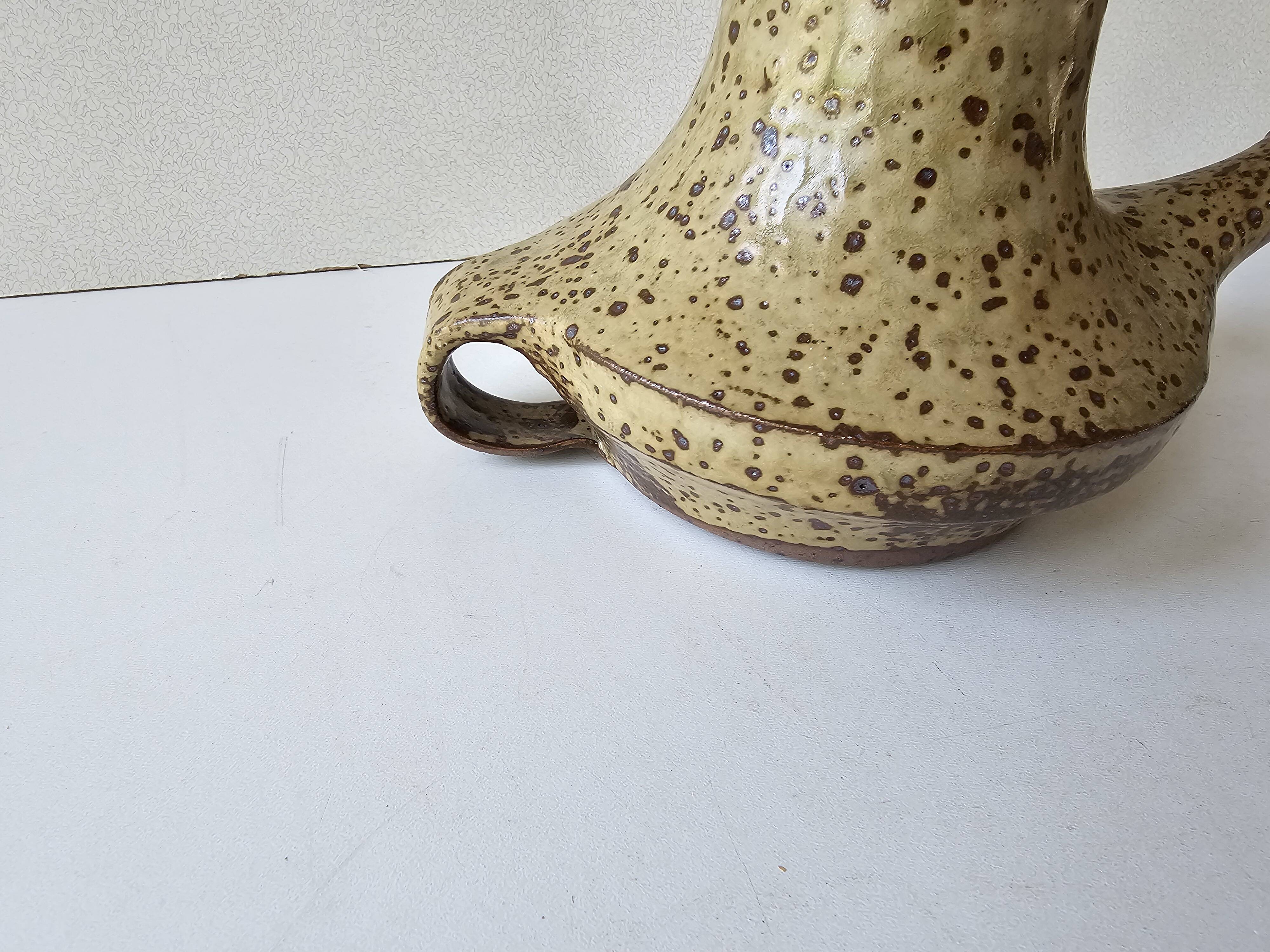 Ceramic stoneware teapot design with pyrite effects, unsigned.