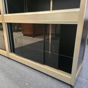Bibliothèque design années 70 metal doré bois laqué