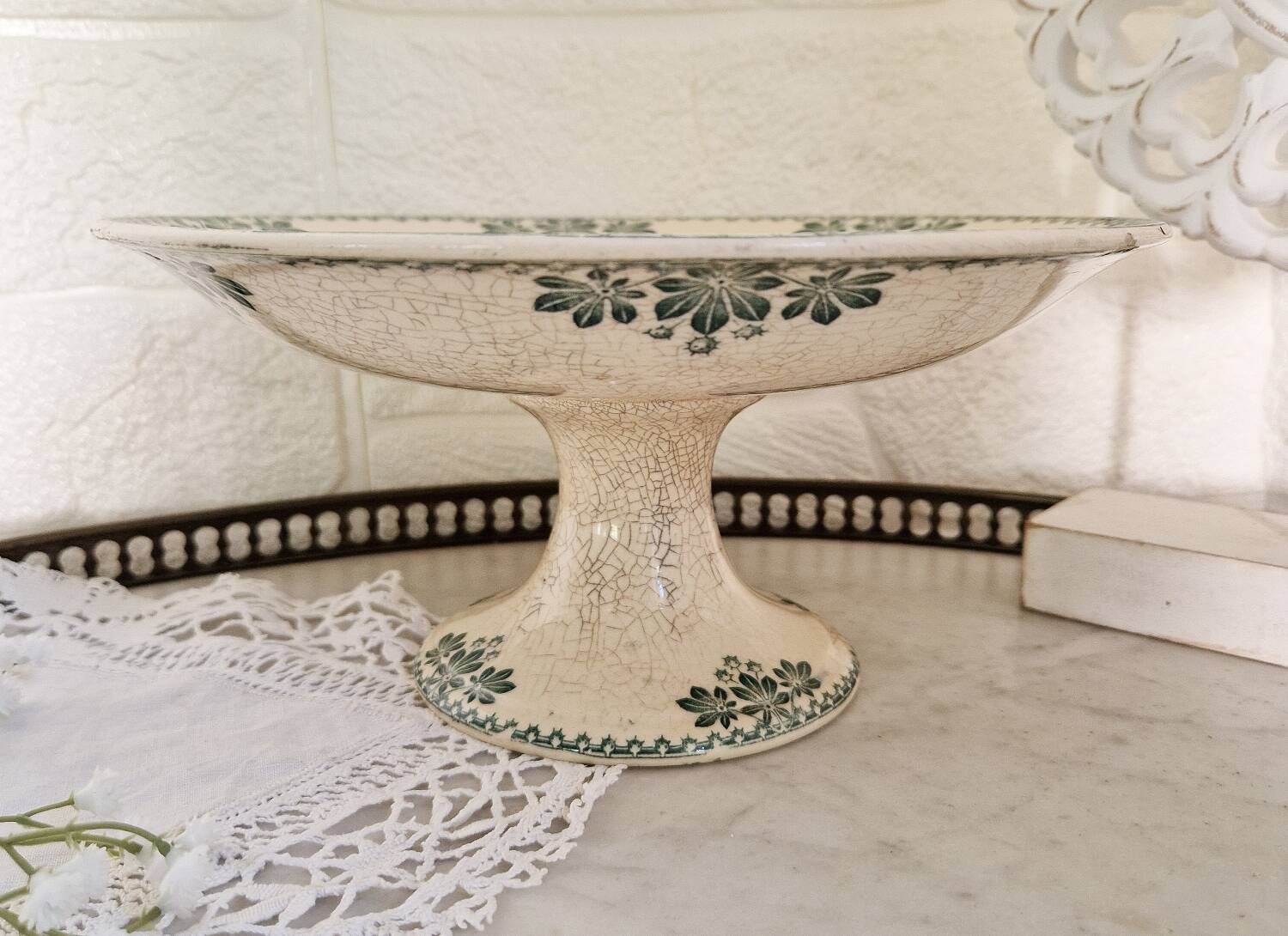 Vintage Terre de Fer compote bowl, Harlem model