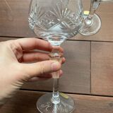 6 engraved crystal stemmed glasses