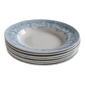Service of 7 hollow plates in iron clay