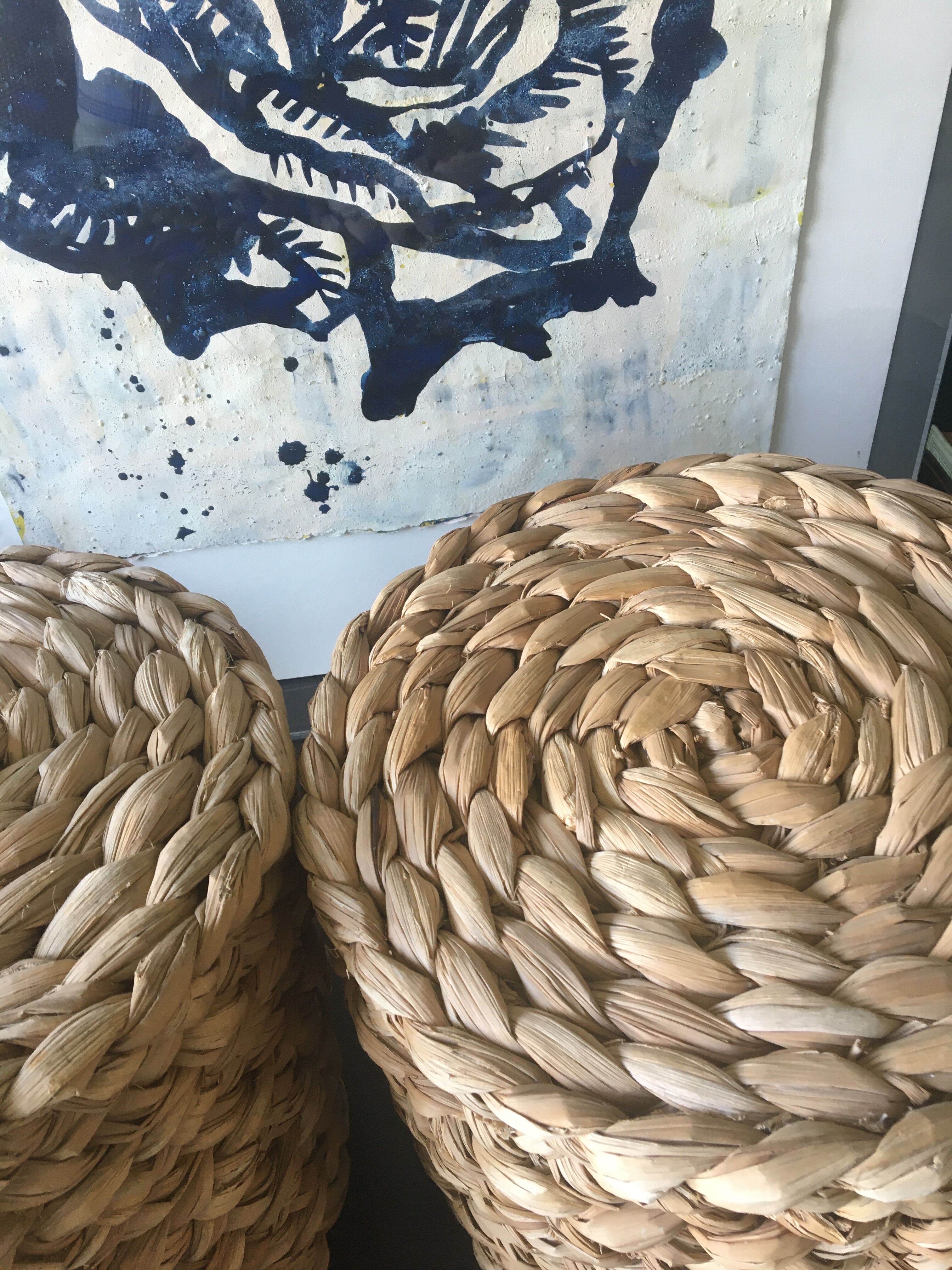 Braided sea rush footrests 70