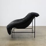 vintage Black leather Butterfly chair by G. van den Berg for Montis, 1980s