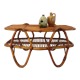 Table basse avec plateau porte-revue en rotin vintage des années 60