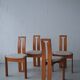 4 'Tellus' chairs in teak designed by Torstein Nilsen for A. Huseby & Co, circa 1980.