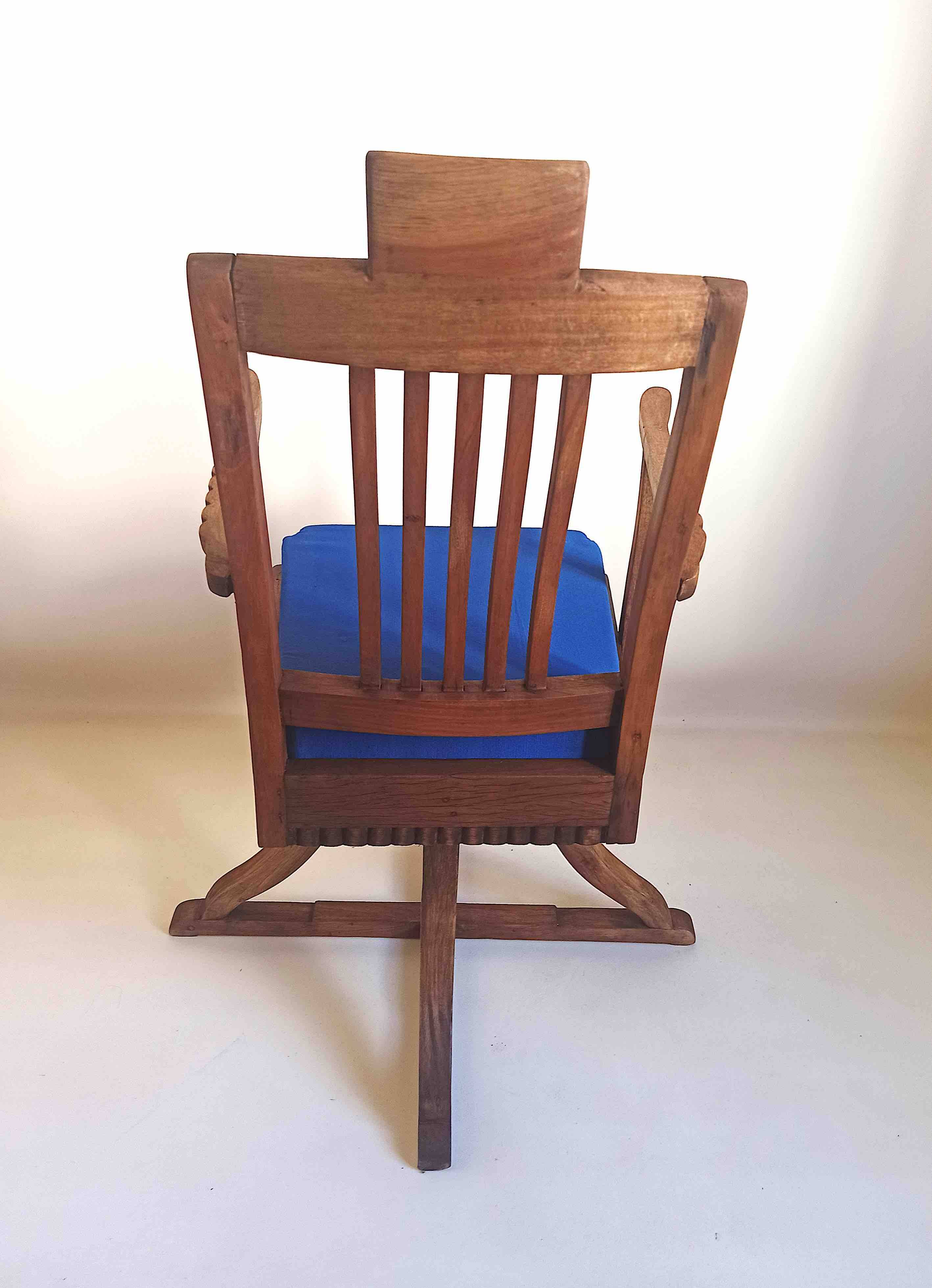1900 Solid Teak Barber Chair