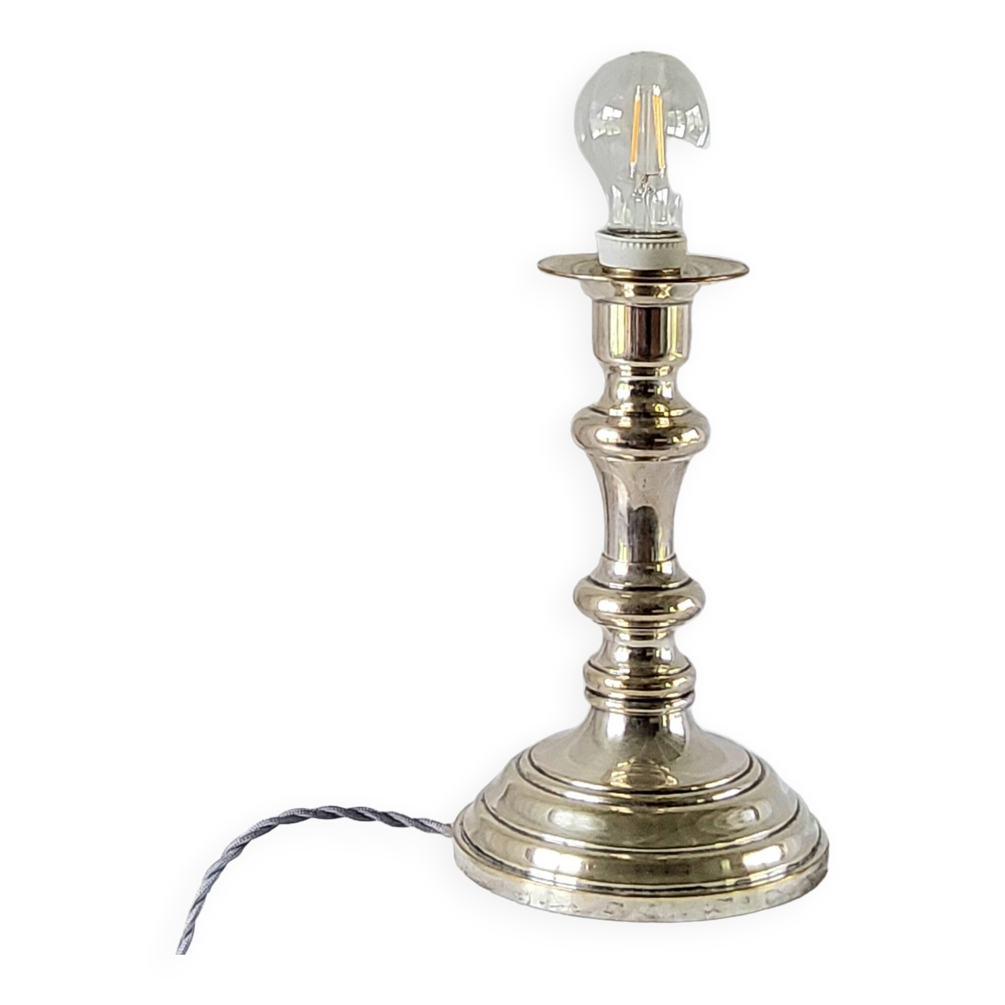 Silver metal lamp base