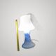 Vintage Murano Opaline Mushroom Lamp with Tinsel Diffuser? Blu Table
