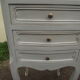 Pair of bedside  Louis XV-style patinated light grey