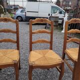 6 Louis XV style oak chairs