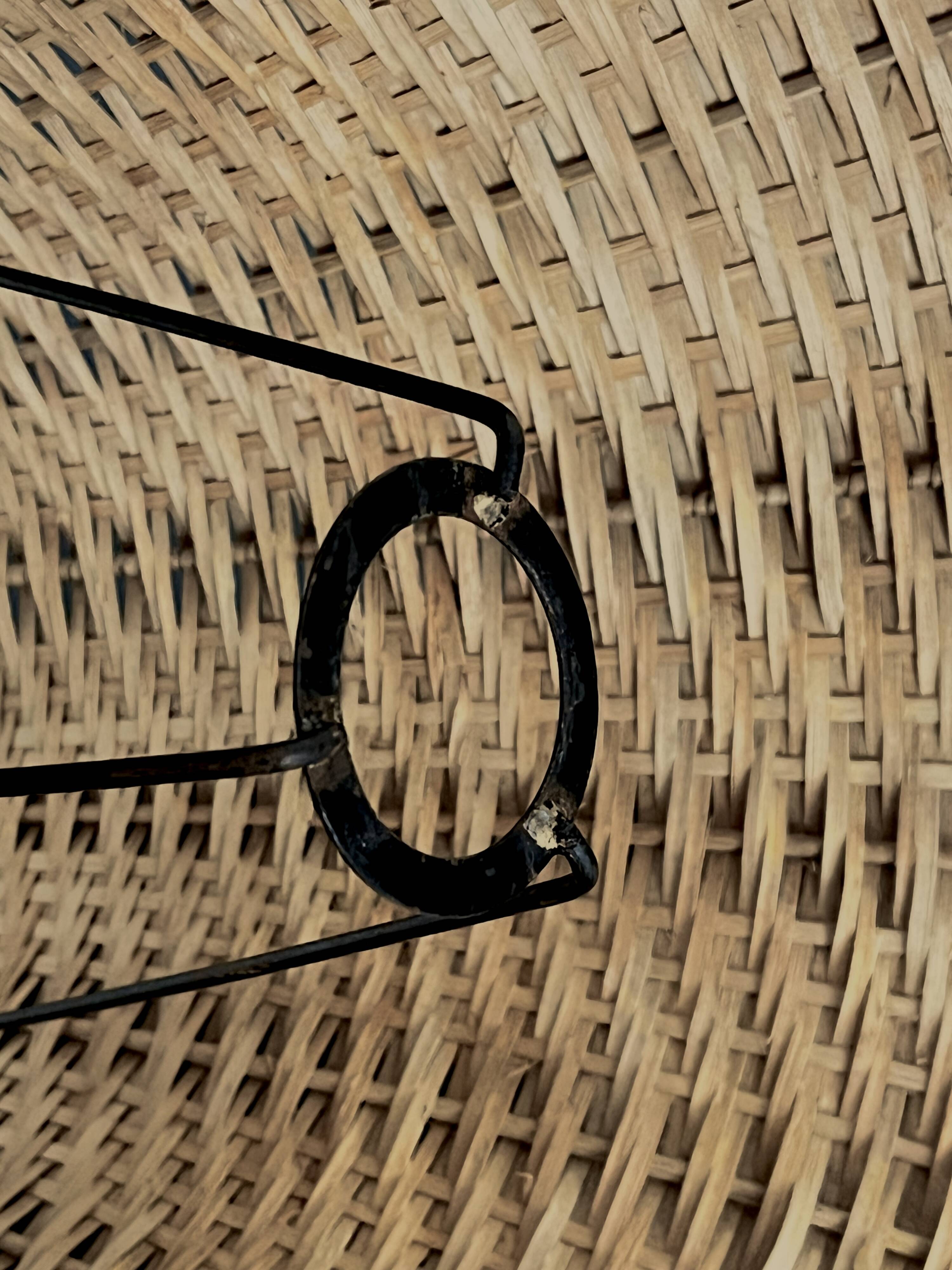 Pair of large Scandinavian rattan lamps from the 80s