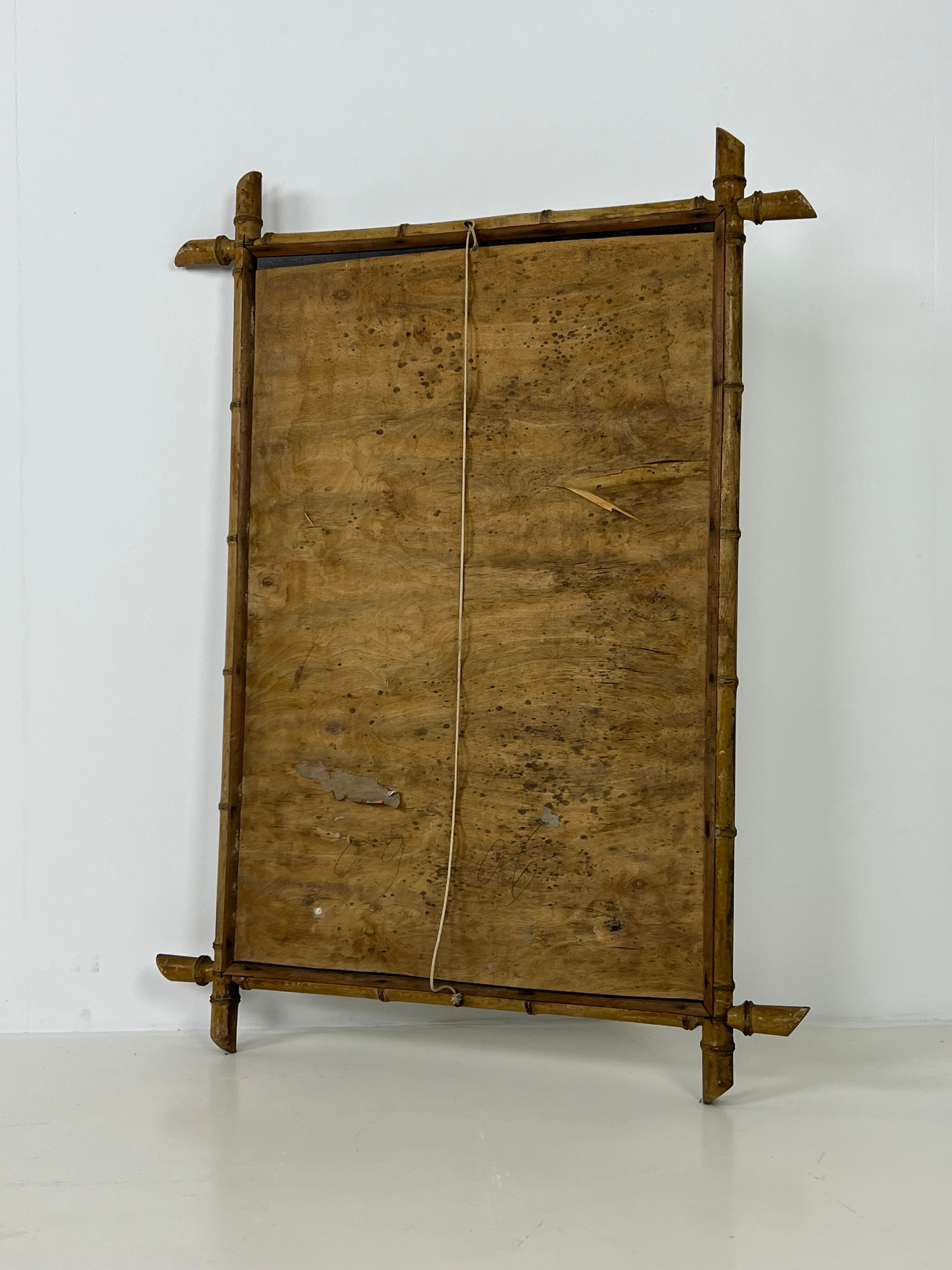 Faux bamboo mirror antique