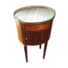 Table chevet "tambour" style Louis XVI en acajou