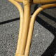 Table rattan and smoked glass 70s