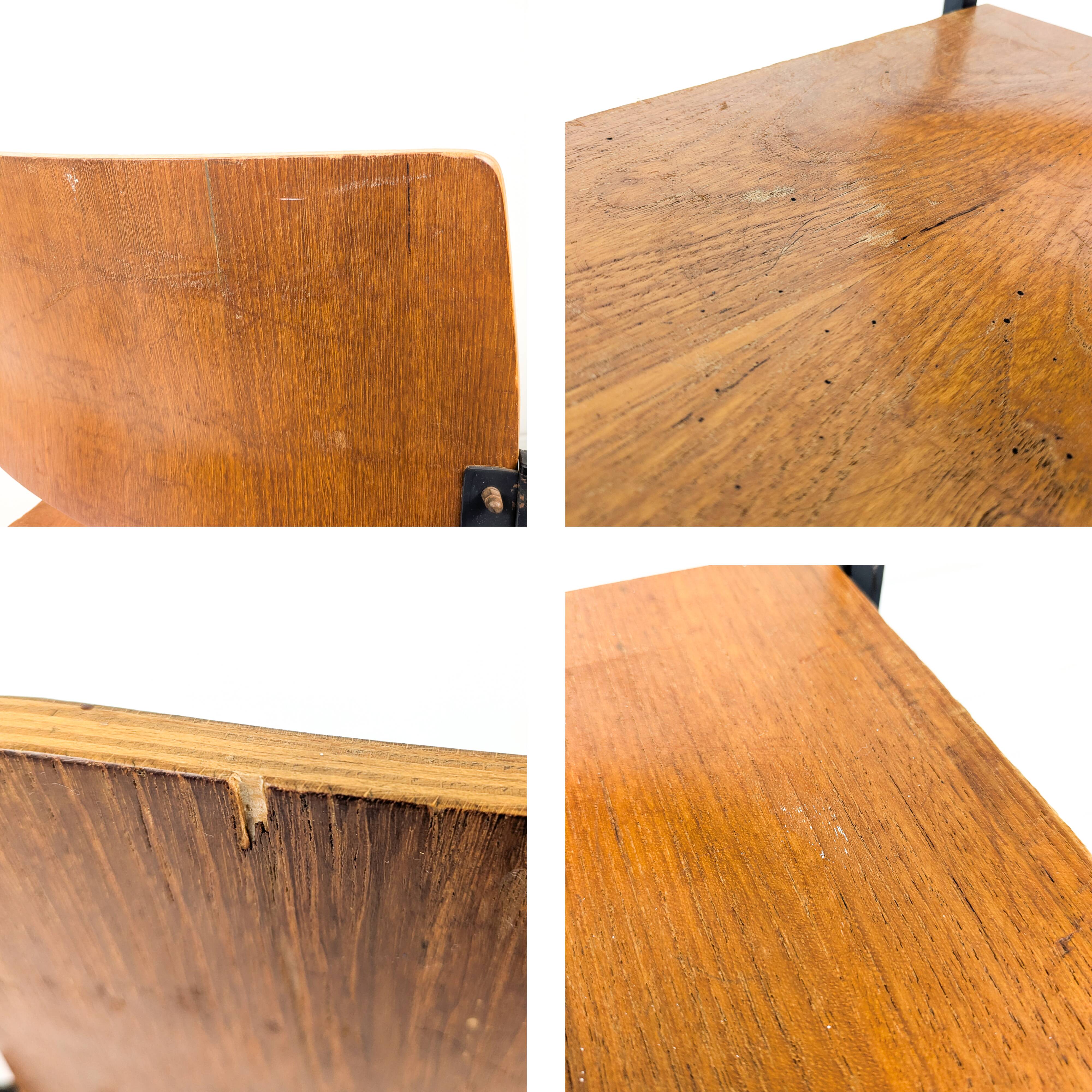 Chaise empilable vintage Mid-Century en bois design danois piètement métal