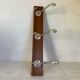 Old coat rack wood aluminum 3 hooks