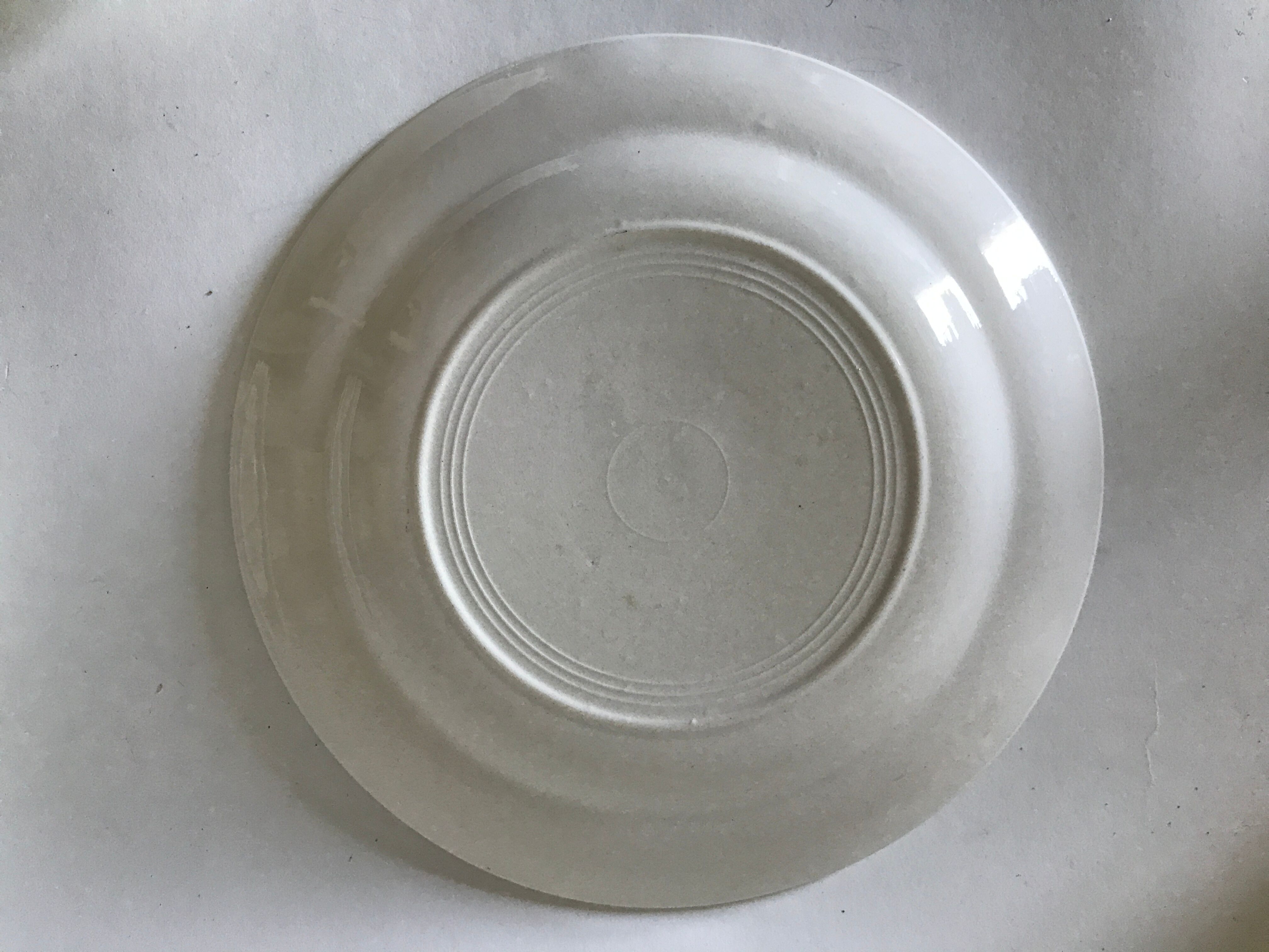 6 plates earthenware red checkerboard decorations