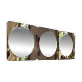 Lot de 3 miroirs convexes carrés chromés – design Space Age