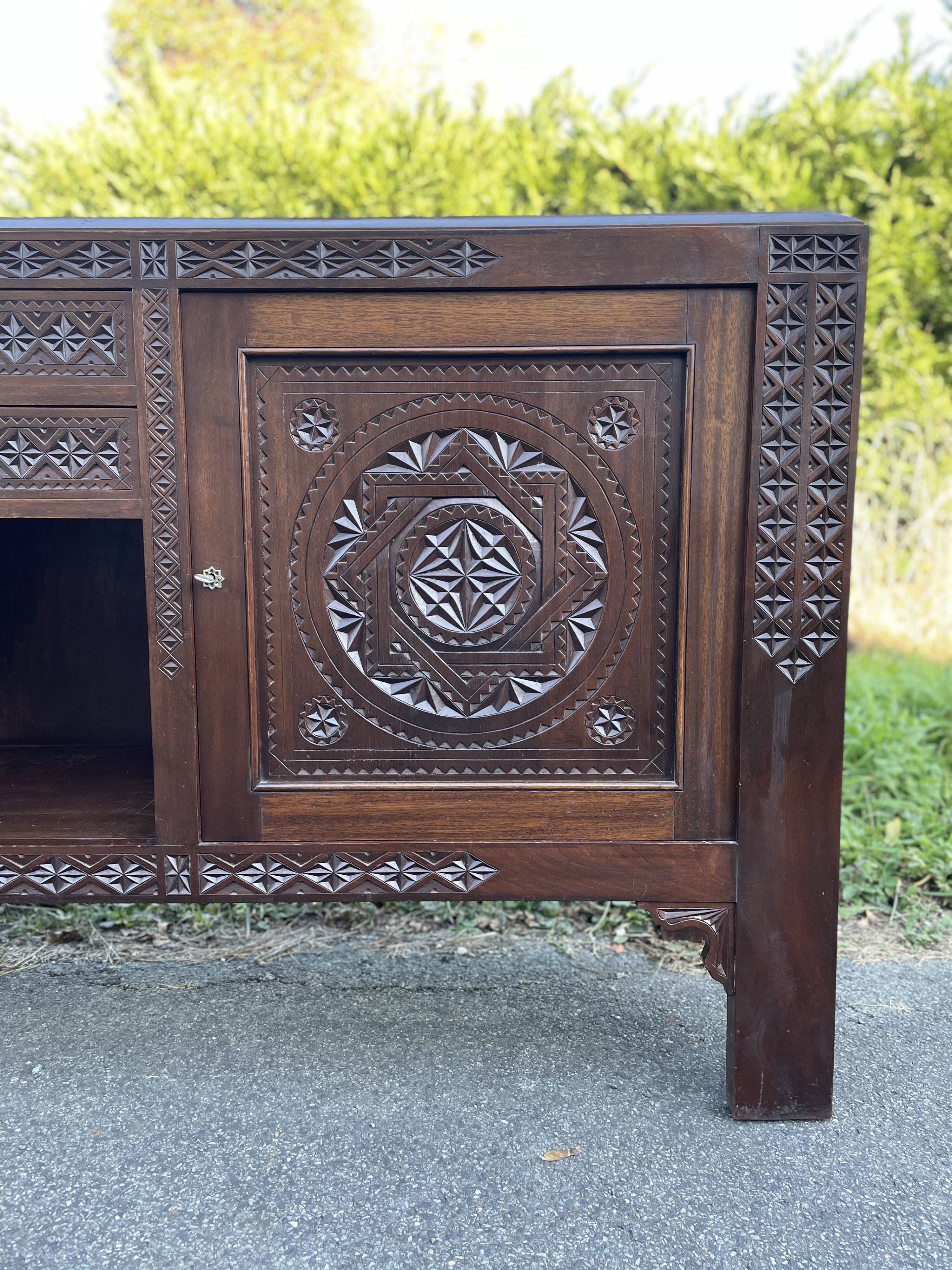 Enfilade buffet art deco brutalist furniture Morocco style dudouy
