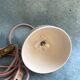 Beige ceramic lamp and decorative bowl