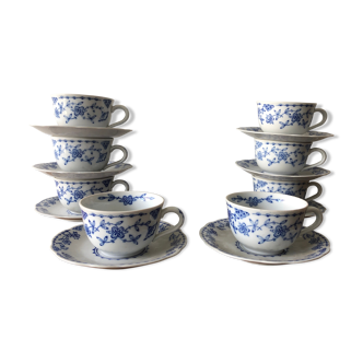 Vintage coffee service with blue patterns