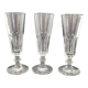 3 crystal champagne flutes
