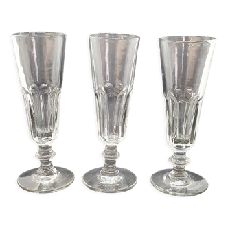 3 crystal champagne flutes
