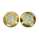 Stilux Milano, Mid-Century gild and glass ceiling lamps or sconces. Set of two