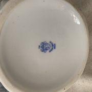 Vintage Alföldi pitcher in white porcelain with blue and red floral decoration, Folk Art.