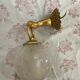 Applique vintage main en bronze doré et globe en verre craquelé