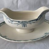 Service 20 plates and 3 dishes blue earthenware Vaucluse U-C Sarreguemines Digoin