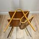 Vintage coffee table in rattan & wicker – Vinyl record player & storage cabinet